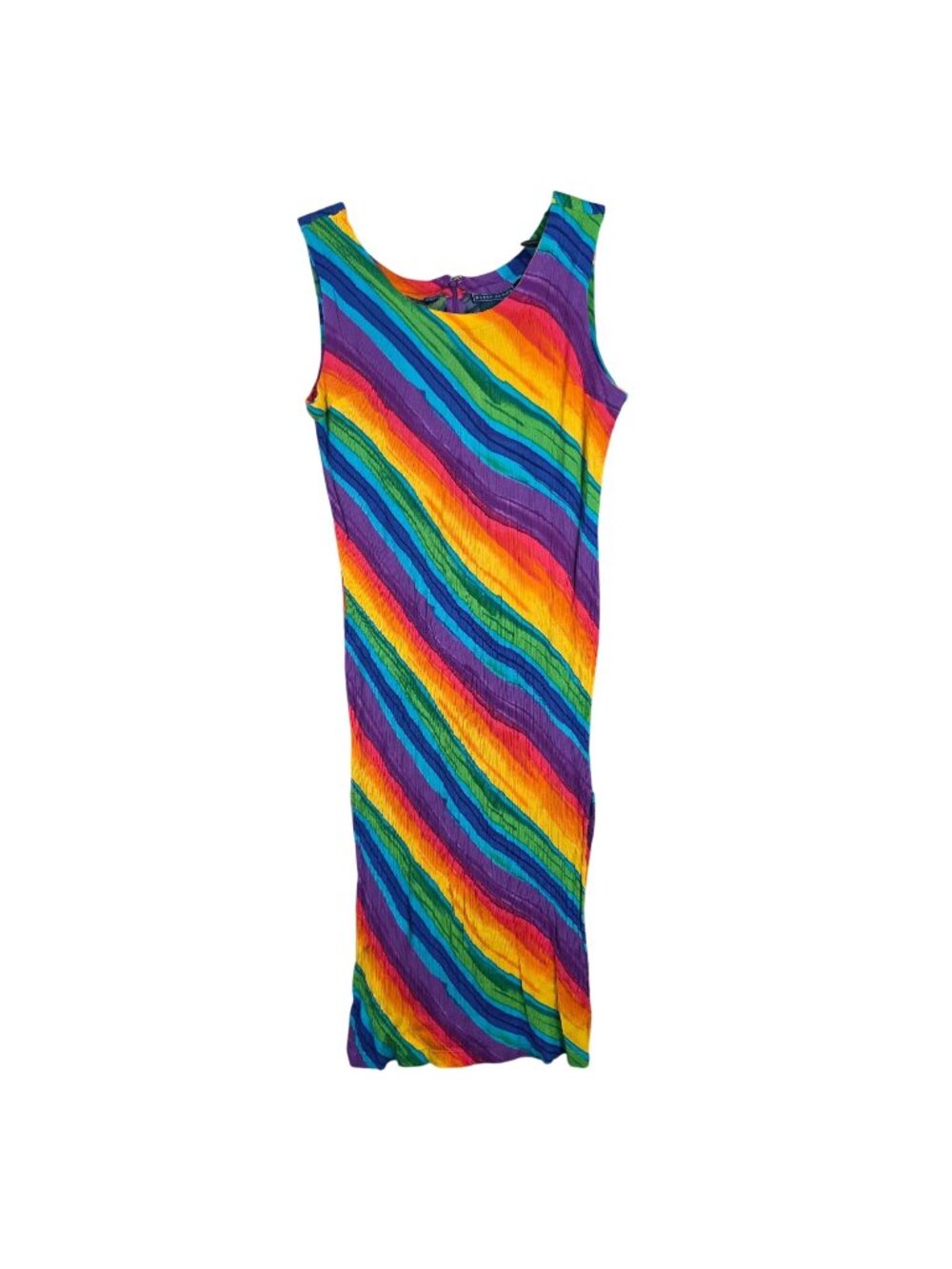 Womens Karen Scott Multicolor Rainbow Sleeveless Maxi Dress 100% Rayon Size M